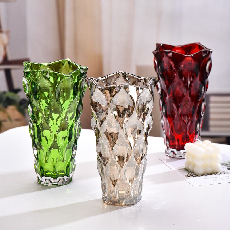 Hexagonal Wave Glass Vase